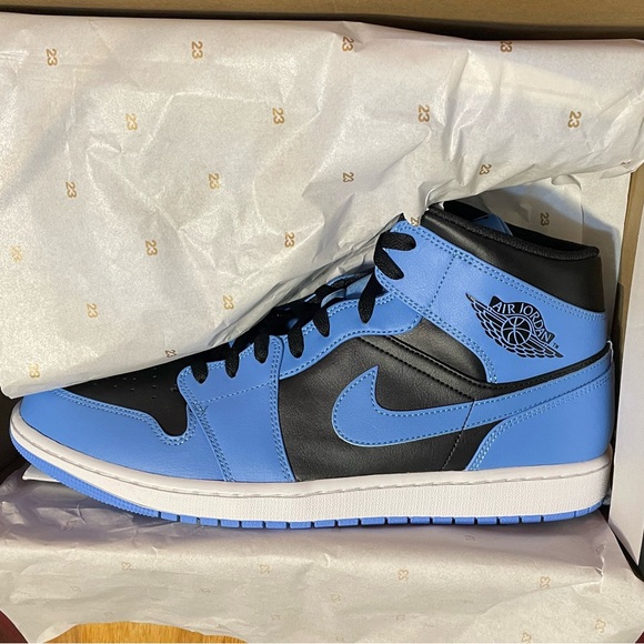 Air Jordan 1 Mid University Blue/Black-White DQ8426 401 - Picture 9 of 9